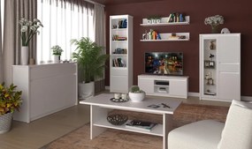 Alacsony vitrin 2D1W1S, fehér, ERODIN