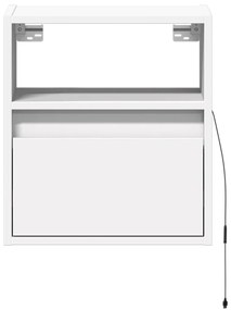 2 db fehér falra szerelhető TV-szekrény LED-del 41 x 31 x 45 cm