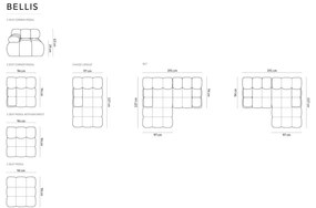 Piros bársony kanapé 191 cm Bellis – Micadoni Home