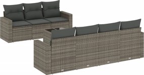 vidaXL 8 részes szürke polyrattan kerti ülőgarnitúra párnákkal