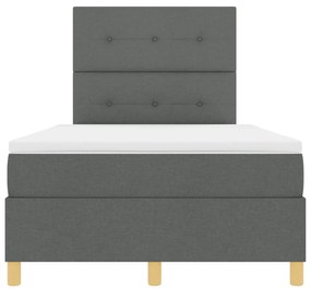 Box Spring Ágy matraccal &amp; LED világítással, Sötét szürke 120x190 cm Szövet