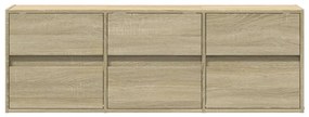 sonoma tölgy színű fali TV-szekrény LED-ekkel 130x31x45 cm