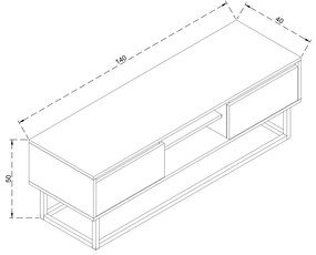 TV szekrény Laxus 140 - Walnut