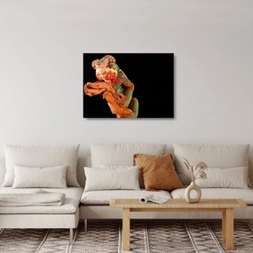 Kaméleon az ágon képe (üvegen) (70x50 cm)