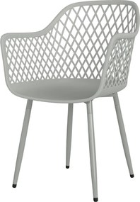 Outsunny 4 darab kültéri teraszszék — gyémántmintás háttámla, UV-álló PP ülés, fém lábak, szürke | Aosom