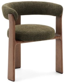 Khaki-barna kőrisfa karfás étkezőfotel Granite – Kave Home