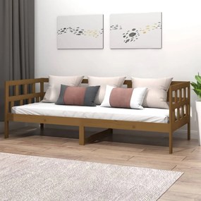 mézbarna tömör fenyőfa kanapéágy 80x200 cm