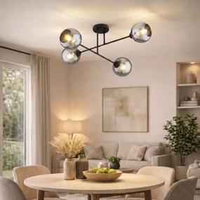 Brilagi - Felületre szerelhető csillár DIOR 4xE27/60W/230V fekete/füstszürke