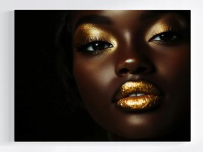 Vászonkép Canvas Portré Fotózás Nő Lány Arany 100x75