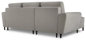 Világosszürke buklé kinyitható tárolóhelyes sarokkanapé (bal oldali-heverő résszel) Kyoto – Cosmopolitan Design