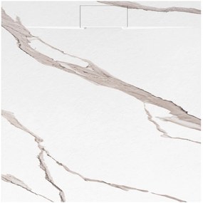 Zuhanytálca Bazalt CARRARA WHITE 90x90