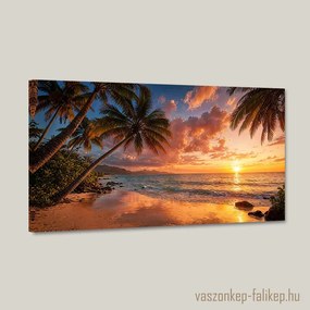 Trópusi naplemente tengerparton – prémium falikép 60x34 cm