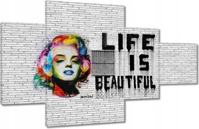 Festmények 130x80 Banksy Life is beautiful