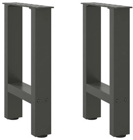 2 db antracitszürke acél dohányzóasztal láb 38x(42-43) cm