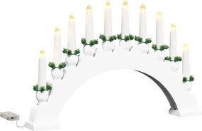 vidaXL Karácsonyi gyertyatartó ív 10 LED gyertyával Fehér