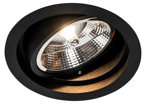 Kerek beépíthető reflektor fekete állítható - Chuck 111