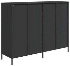 fekete hidegen hengerelt acél tálalószekrény 135x39x103,5 cm