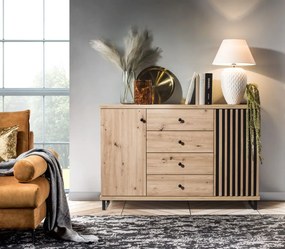 KOLI C-4 komód, tölgyfa artisan