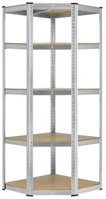 Juskys Sarok polc Basic 180x70x40 cm - ezüst