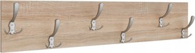 Loft akasztó 100cm Sonoma tölgy 6 fogantyús szatén modern ruhatartó