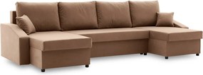 Sparta Plus sarokkanapé, szövet anyag, univerzális oldal, barna