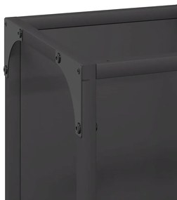 fekete hidegen hengerelt acél tűzifatároló 25x25x60 cm