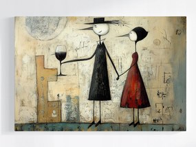 Poszter Romantikus Borpár Absztrakt Elegancia 60x40