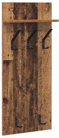 Fali Kabáthorog polcokkal Régi fa 90 x 40 x 10 cm Faanyag