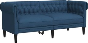 vidaXL kék 2 személyes szövet Chesterfield kanapé