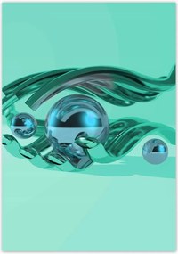 Poszterek 70x100 Menta türkiz gömbök