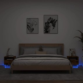 2 db sonoma tölgy színű éjjeliszekrény LED-ekkel 40x39x37 cm