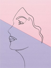Fotótapéta Nő pasztell vonal 184x254 vinil minimalizmus modern +ragasztó