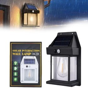 Napelemes kerti fali lámpa - Solar Interaction 888 - fekete - fekete