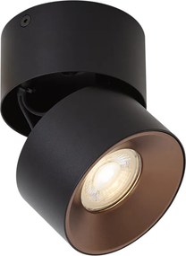 Modern felületre szerelhető spotlámpa fekete GU10 50mm dönthető - Echo