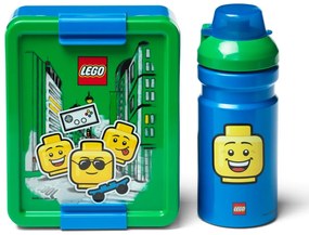 Iconic zöld-kék uzsonnásdoboz és kulacs - LEGO®