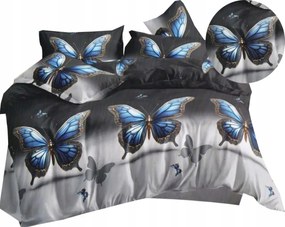 Flanel meleg ágyneműhuzat 200x220 párnahuzat Lengyel 3 részes, virágok, pillangók