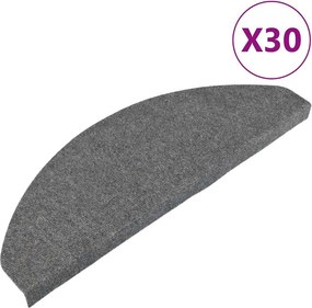 vidaXL 30 db szürke öntapadó lépcsőszőnyeg 65 x 22,5 x 3,5 cm