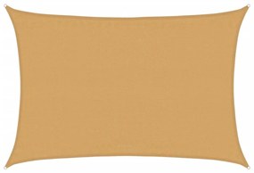 homokszínű négyszögletű HDPE napvitorla 160 g/m² 3,5x5 m