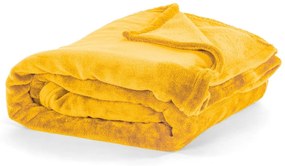 Okkersárga mikroplüss ágytakaró egyszemélyes ágyra 150x200 cm Cosy - Tiseco Home Studio