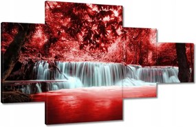 Vászonkép 130x80 Vörös vízesés Kaszkád