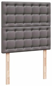 szürke műbőr ottomán ágy matraccal 90x200cm
