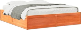 vidaXL viaszbarna tömör fenyőfa ágy matrac nélkül 200 x 200 cm