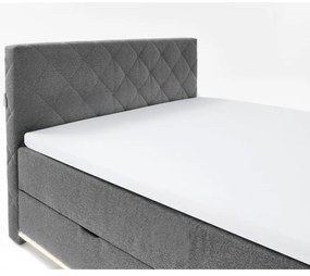 Szürke ágyneműtartós boxspring ágy 180x200 cm Messina – Meise Möbel