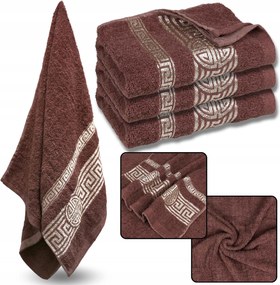 Világosbordó pamut törölköző dekoratív hímzéssel 48x100 cm x3