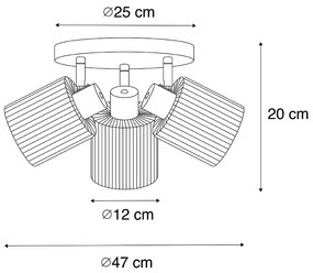 Mennyezeti spotlámpa arany üveggel 3-lámpás állítható kerek - Laura