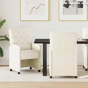 Kerekes Étkező Székek 2 pcs Krém 58 x 67 x 97 cm Bársony