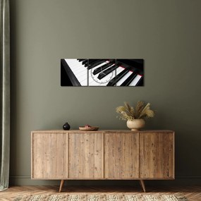 Zongora billentyű képe (órával) (90x30 cm)