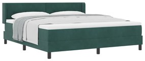 Boxspring Ágy Matracokkal Sötétzöld 180x200 cm Bársony