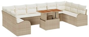 vidaXL Kerti Kanapé Szett párnával 11 pcs bézs és krémszínű