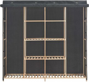 szürke szövet ruhásszekrény 173 x 40 x 170 cm